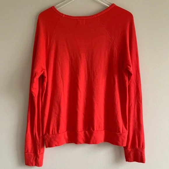 Sundry Raglan sleeve Heart print Sweatshirt Cherry - Picture 6 of 13